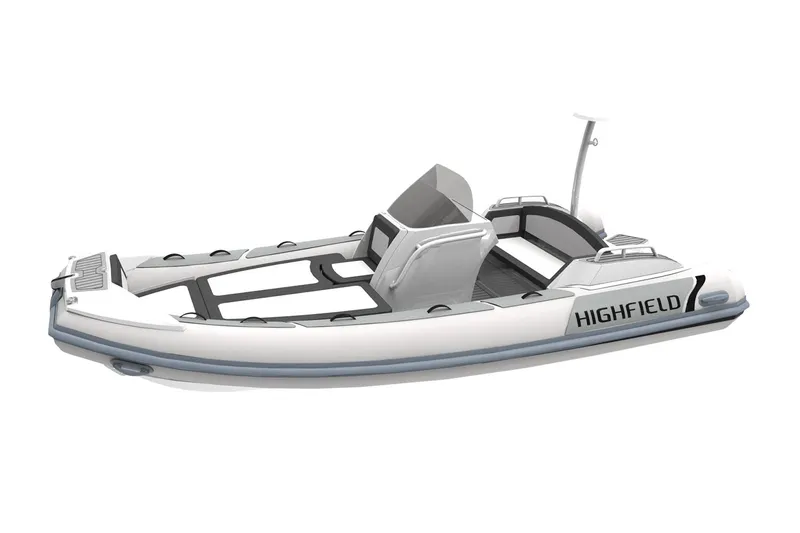 Slide: The Image of Manufacturer Provided Image: 2021 Highfield Sport 520 inflatable boat, sleek design, white and gray color scheme. - 17