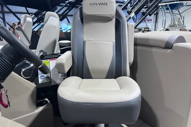 Slide: The Image of Captain's chair in a 2026 Sylvan X3 boat, featuring sleek design and comfortable seating. - 12