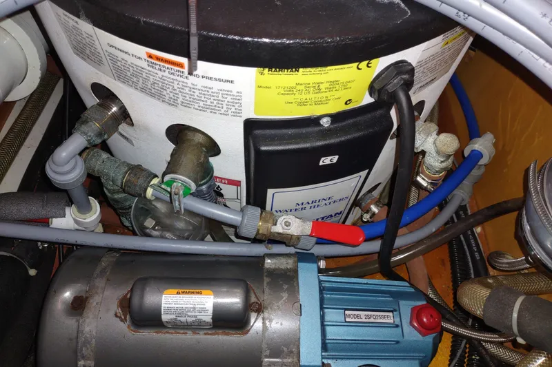 Slide: The Image of Marine water heater and pump system in a 2005 Garcia Passoa 47 yacht. - 74