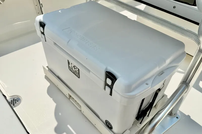 Slide: The Image of White cooler on 2025 Key West 188 Bay Reef boat deck. - 23