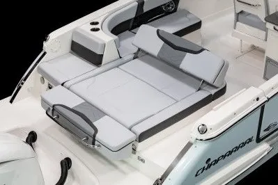 Slide: The Image of 2026 Chaparral 280 OSX boat interior with luxurious seating and modern design. - 4