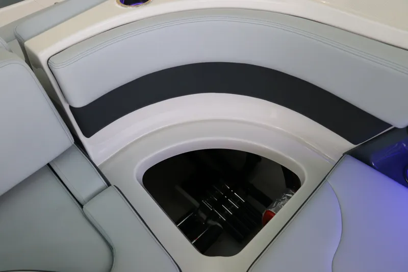 Slide: The Image of Interior seating and storage of 2026 Chaparral 280 OSX boat. - 14