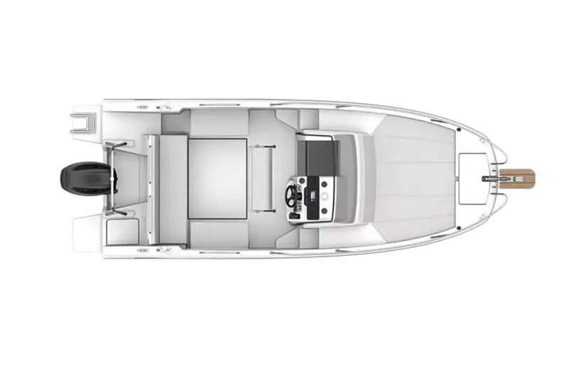 Slide: The Image of Manufacturer Provided Image: Top view of 2026 Beneteau Flyer 7 SUNdeck boat layout, featuring spacious seating and helm. - 4
