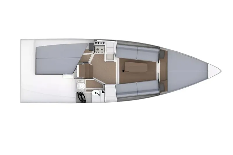 Slide: The Image of Manufacturer Provided Image: Interior layout of the 2026 Beneteau First 30 sailboat. - 9