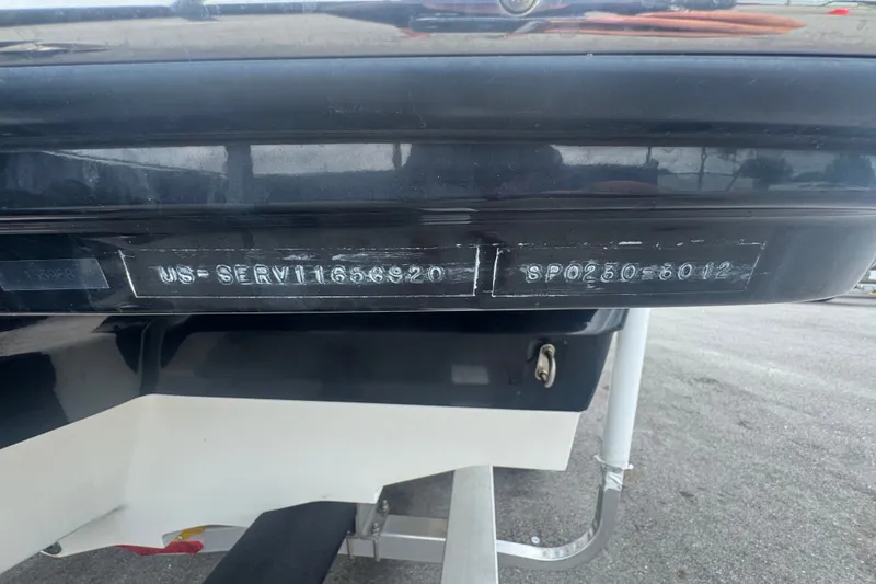 Slide: The Image of 2020 Sea Ray SPX 230 boat hull identification number close-up. - 53