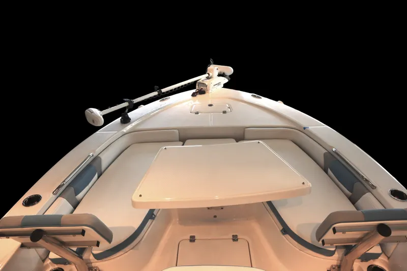 Slide: The Image of 2026 Robalo 226 Cayman boat interior with seating and fishing equipment. - 33