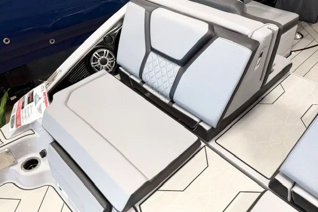 Slide: The Image of 2026 Yamaha Boats 255XD interior seating with modern design and premium upholstery. - 5