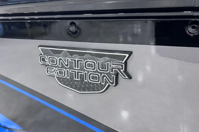 Slide: The Image of 2026 Smoker Craft Excursion 166 SC Contour Edition badge on sleek metallic surface. - 5