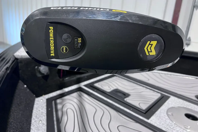 Slide: The Image of Minn Kota PowerDrive motor on 2026 Smoker Craft Excursion 166 SC boat, featuring advanced controls. - 20