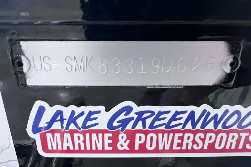 Slide: The Image of 2026 Smoker Craft Excursion 166 SC boat identification plate at Lake Greenwood Marine. - 22