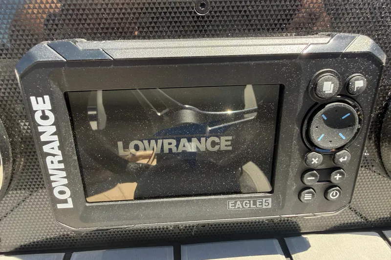 Slide: The Image of Lowrance Eagle5 display on 2026 Premier 230 Sunsation RL boat dashboard. - 24