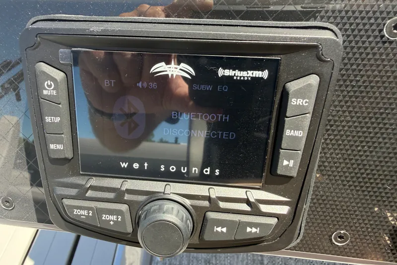 Slide: The Image of Wet Sounds audio system in 2026 Premier 230 Sunsation RL, Bluetooth disconnected. - 26
