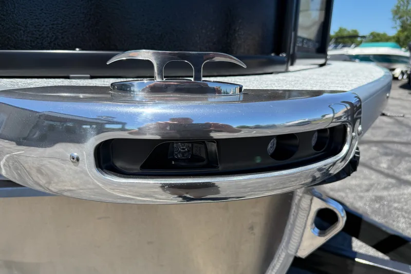 Slide: The Image of Close-up of 2026 Premier 230 Sunsation RL boat's sleek chrome detailing. - 6