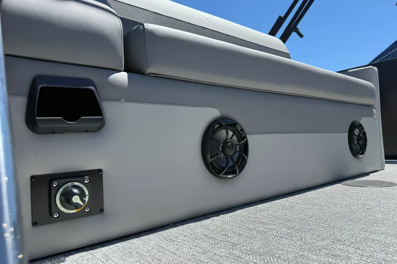Slide: The Image of 2026 Premier 230 Sunsation RL boat interior with speakers and control panel. - 12