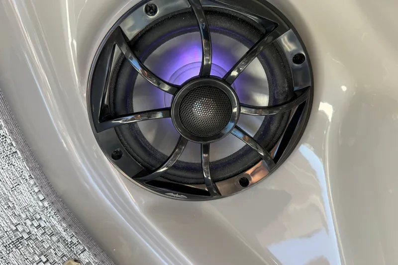 Slide: The Image of Speaker with purple LED light on 2026 Premier 230 Sunsation RL boat. - 27