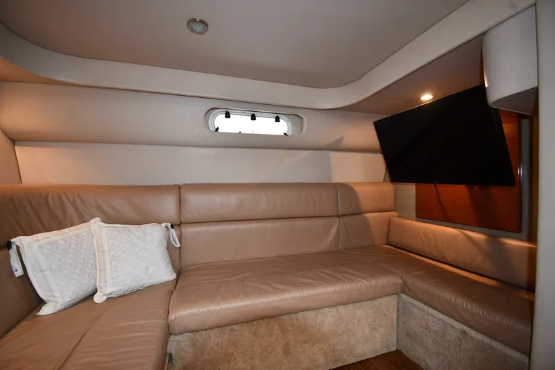 Slide: The Image of Interior of 2006 Formula 40 Performance Cruiser with leather seating and mounted TV. - 48