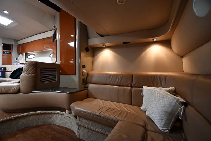 Slide: The Image of Luxurious interior of a 2006 Formula 40 Performance Cruiser with leather seating and ambient lighting. - 46