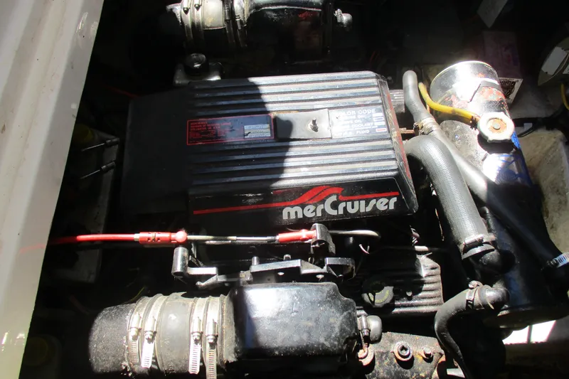 Slide: The Image of Engine compartment of a 1995 Bayliner 3258 Avanti with MerCruiser engine. - 57