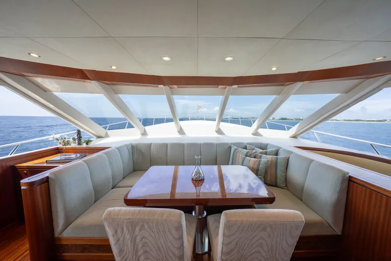 Slide: The Image of Luxurious interior of 2013 Ocean Alexander 90 Skylounge Motoryacht with panoramic ocean views. - 26