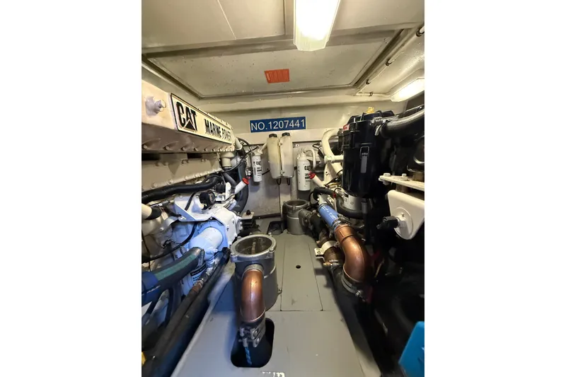 Slide: The Image of Engine room of a 2008 Azimut 55E yacht with CAT marine power components. - 40