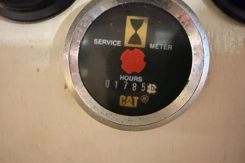 Slide: The Image of Service meter showing 1785.6 hours on 1990 Californian 48 Motor Yacht. - 117