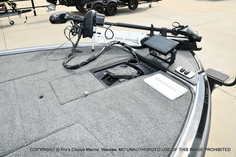 Slide: The Image of The image shows the deck of a Nitro Z19 XL Pro boat with a Garmin device and fishing gear. - 10