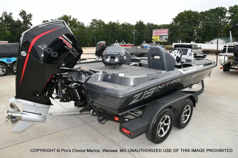 Slide: The Image of The image shows a 2027 Nitro Z19 XL Pro boat with a powerful outboard motor. - 24