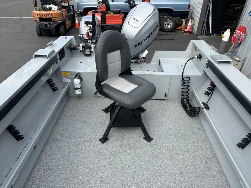Slide: The Image of A 2021 Hewescraft Open Fisherman 180 OF with a Honda outboard motor and a swivel seat. - 5