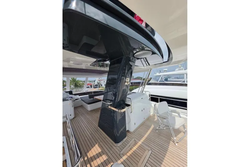 Slide: The Image of Luxurious 2024 Sirena 58 Flybridge MY yacht with spacious deck and modern seating. - 47