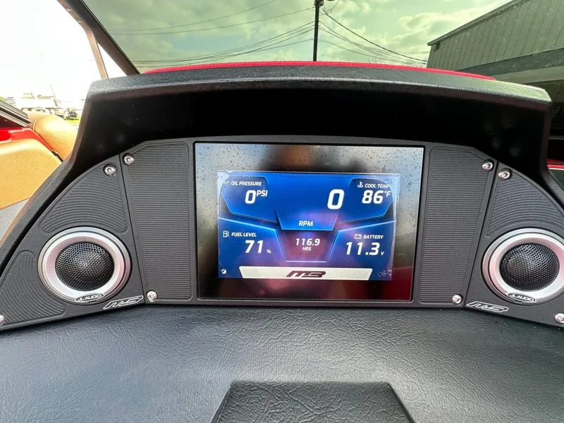 Slide: The Image of The dashboard of a 2023 MB SPORTS B52 displays oil and coolant temperature, fuel level, and battery status. - 34
