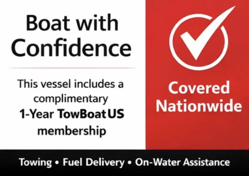 Slide: The Image of Boat with Confidence: This vessel includes a complimentary 1-Year TowBoatUS membership. Covered Nationwide. - 11