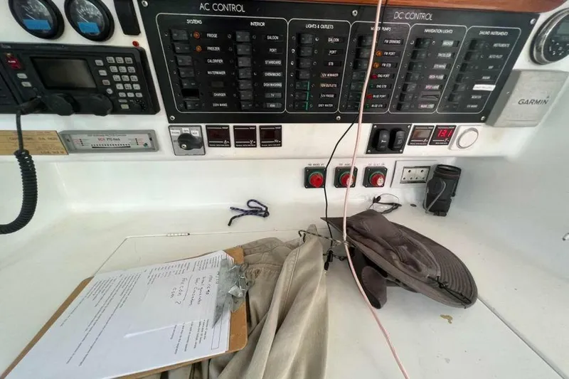 Slide: The Image of Yacht control panel with gauges and accessories. - 28