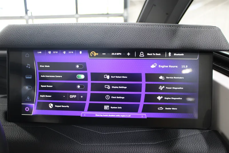 Slide: The Image of Touchscreen display of 2026 Nautique Super Air Nautique G25 boat, showing various control options. - 19