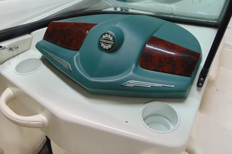 Slide: The Image of Dashboard of a 2001 Sea-Doo Utopia 185 boat with Bombardier emblem. - 8