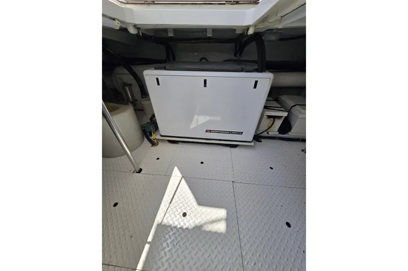 Slide: The Image of Engine room of 2004 Grand Harbour 58 yacht with Northern Lights generator. - 101