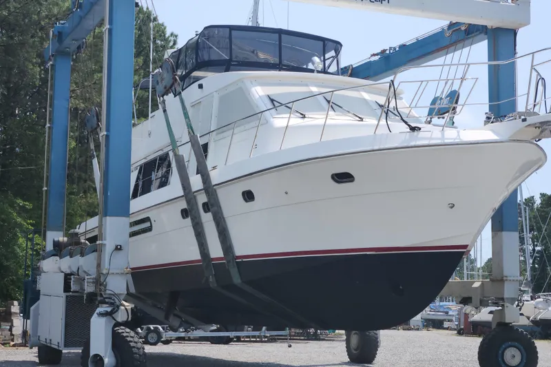 Slide: The Image of 2004 Grand Harbour 58 yacht in dry dock for maintenance. - 140