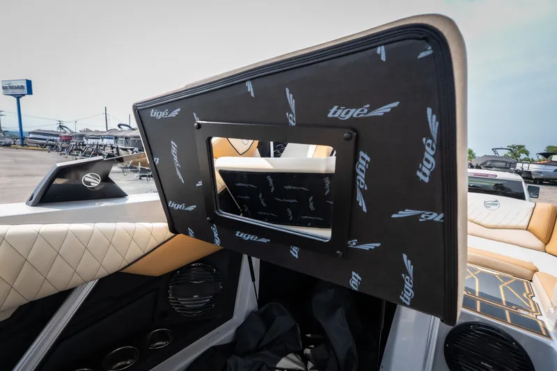 Slide: The Image of 2026 Tigé Z3 boat interior with custom upholstery and sleek design elements. - 51