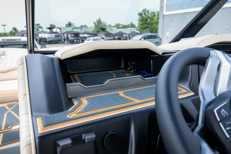 Slide: The Image of 2026 Tigé Z3 boat dashboard with sleek design and modern controls. - 37