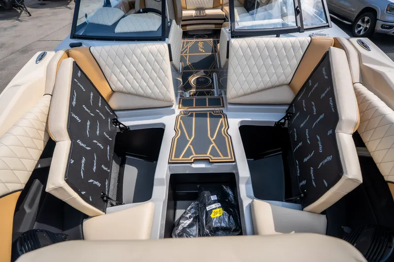 Slide: The Image of Interior of 2026 Tigé Z3 boat with luxurious seating and storage compartments. - 41