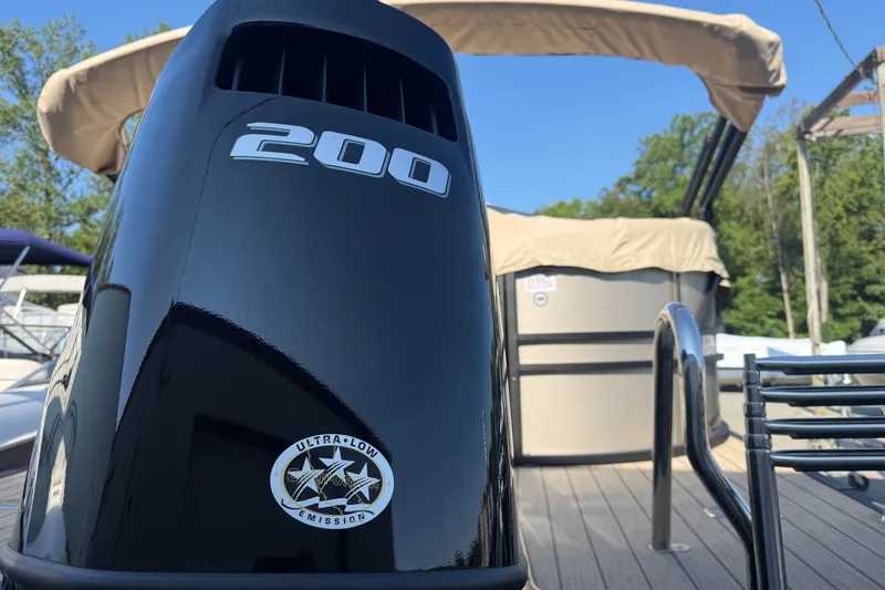 Slide: The Image of 2023 Sylvan Mirage X X1 boat with 200 horsepower engine, ultra-low emission. - 9