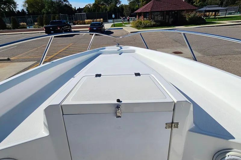 Slide: The Image of Bow view of 1996 Fountain 31 Tournament Edition boat at dock. - 27