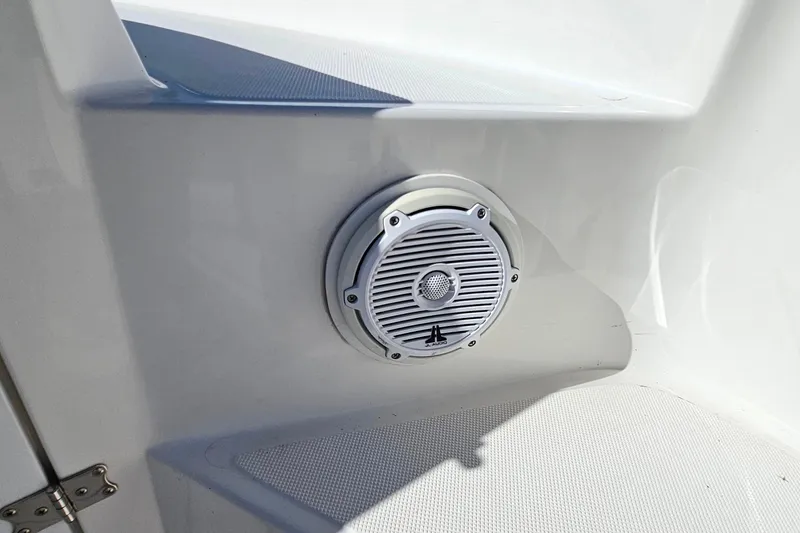 Slide: The Image of Speaker installed on a 1996 Fountain 31 Tournament Edition boat. - 28