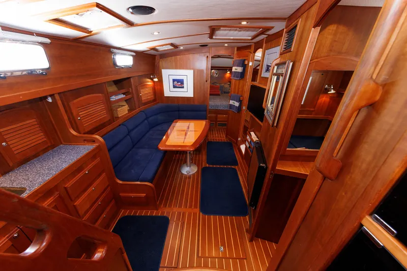 Slide: The Image of Luxurious interior of 2006 Sabre 42 Hard Top Express yacht with wooden finishes. - 33