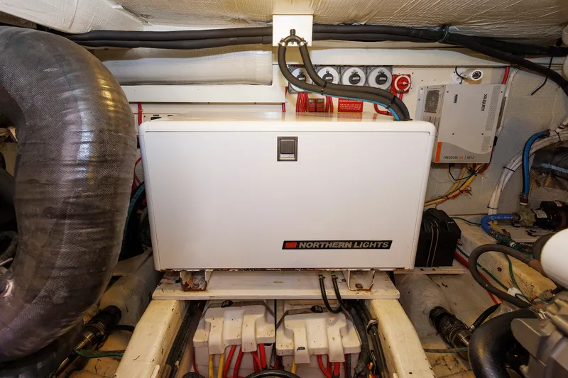 Slide: The Image of Engine room of 2006 Sabre 42 Hard Top Express with Northern Lights generator. - 58