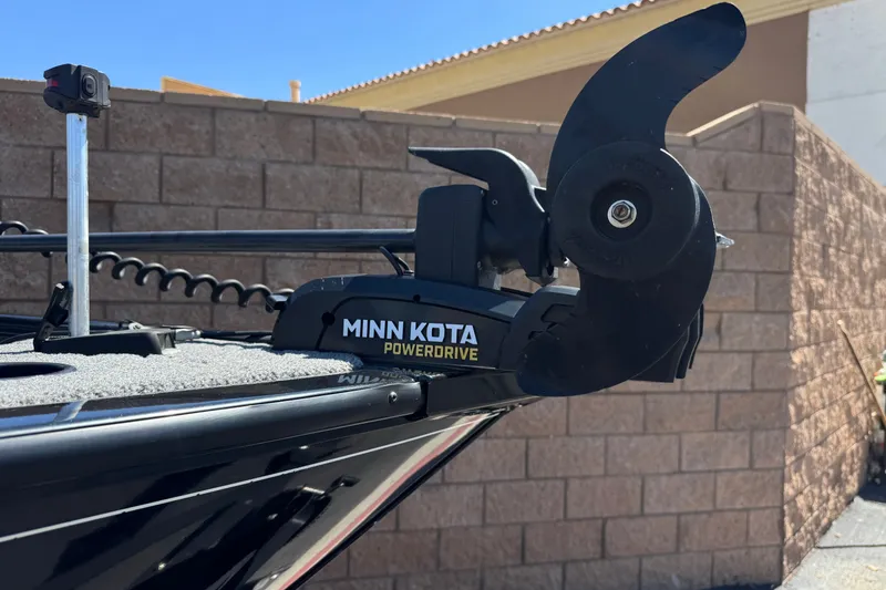 Slide: The Image of Minn Kota PowerDrive motor on 2022 Tracker Pro Guide V-175 Combo boat. - 11