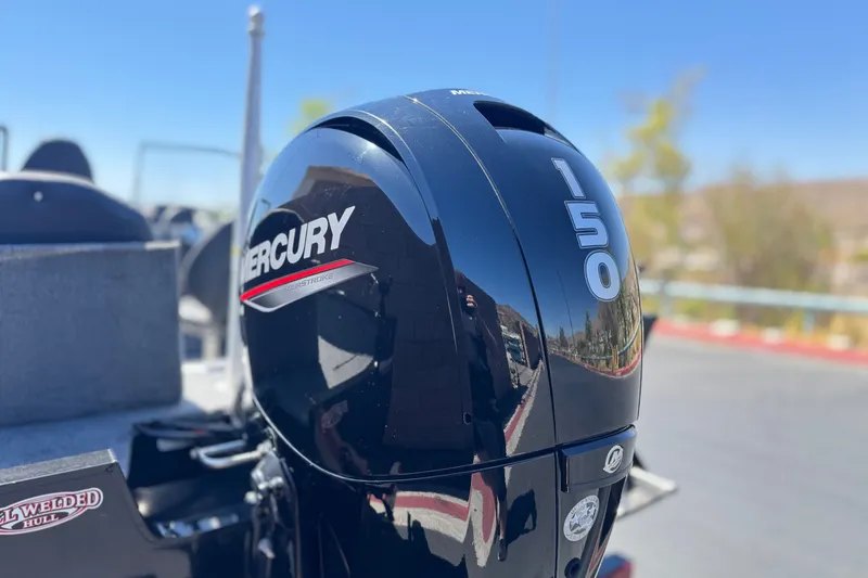Slide: The Image of Mercury 150 outboard motor on 2022 Tracker Pro Guide V-175 Combo boat. - 7