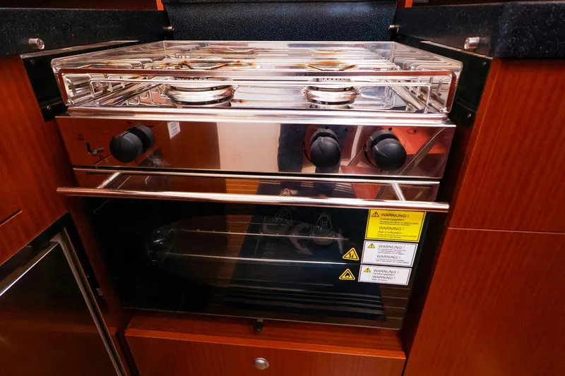 Slide: The Image of Stainless steel stove and oven in 2016 Hanse 385 yacht kitchen. - 26