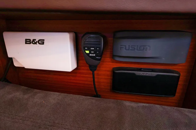 Slide: The Image of B&G and Fusion marine electronics on 2016 Hanse 385 yacht interior. - 37