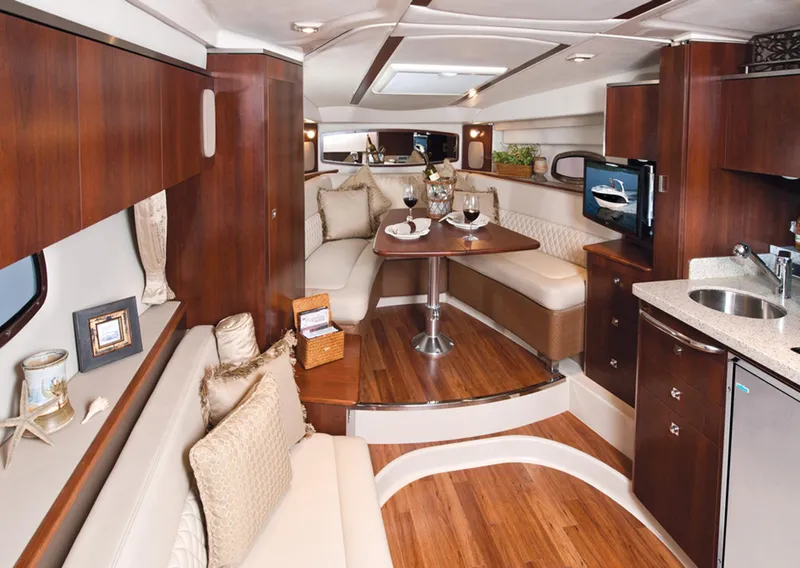 Slide: The Image of Manufacturer Provided Image: Luxurious interior of 2013 Chaparral 330 Signature yacht with modern amenities and elegant decor. - 28