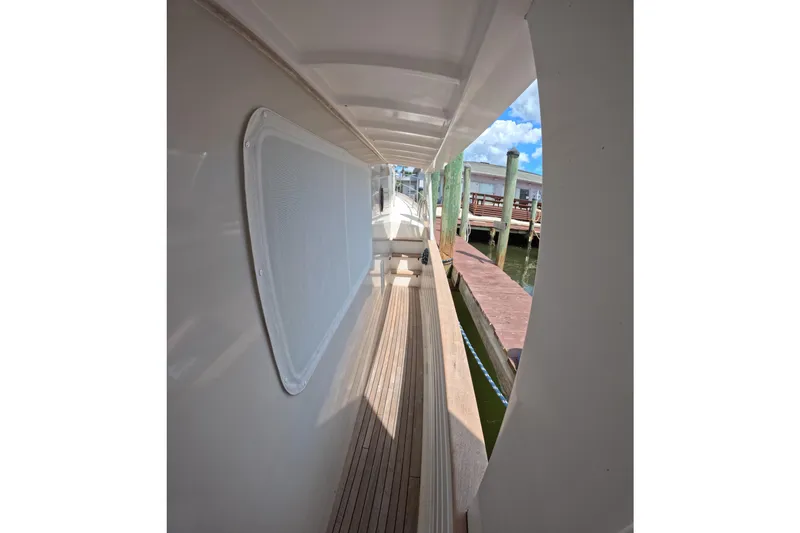 Slide: The Image of Side deck view of 1999 Kadey-Krogen 48 North Sea yacht at dock. - 50